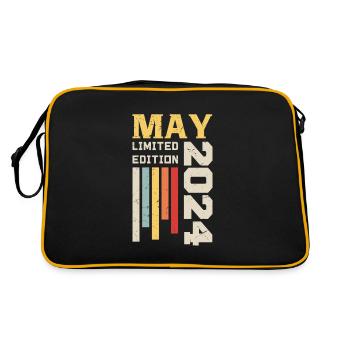 Mai 2024 - Cadeau anniversaire né en Mai 2024 Mai - Sac Retro - noir/or - Dos