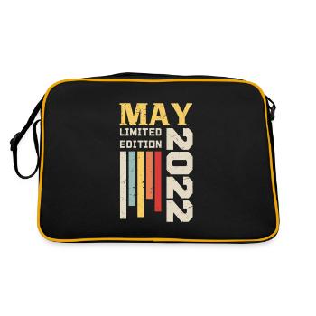 Mai 2022 - Geburtstagsgeschenk geboren im Mai 2022 Mai - Retro Tasche - Schwarz/Gold - Hinten