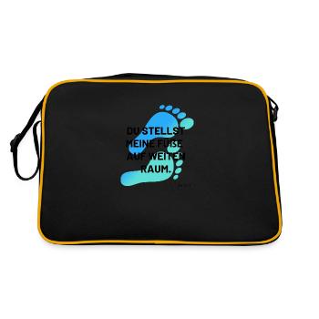 du stellst meine Füße auf weiten Raum mehrfarbig - Retro Tasche - Schwarz/Gold - Hinten