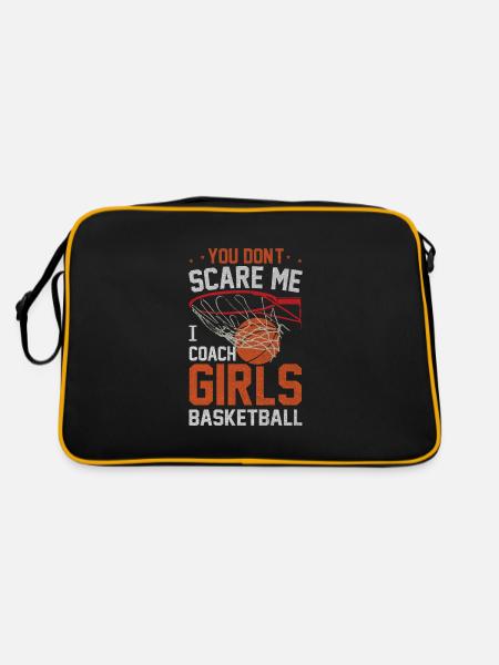 I Teach Girls Basketball Coach - Retro Tasche - Schwarz/Gold - Hinten