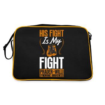 Son combat est la conscience du syndrome de Prader-Willi - Sac Retro - noir/or - Dos