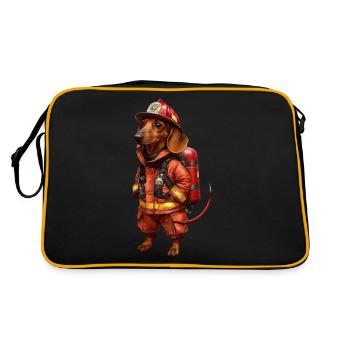 Dackel - Retro Tasche - Schwarz/Gold - Hinten
