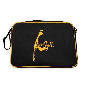 Love Sylt - Mer du Nord Allemagne île de Silhouette - Sac Retro - noir/or - Dos