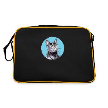 So Shiny! Blue kitty ball - Retro Bag - black/gold - Back
