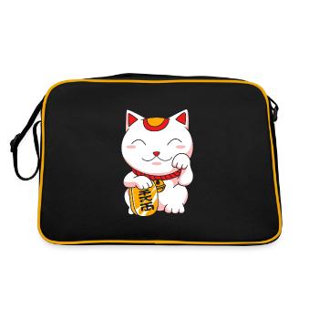 Porte-bonheur Maneki Neko Japon - Sac Retro - noir/or - Dos