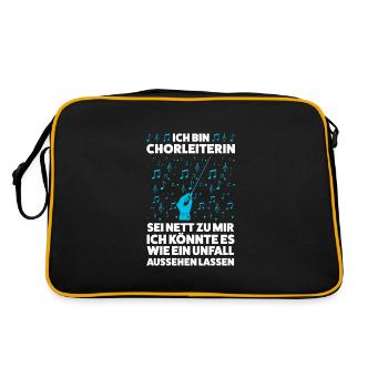 Chorleiterin Beruf Chorsänger Geschenk - Retro Tasche - Schwarz/Gold - Hinten