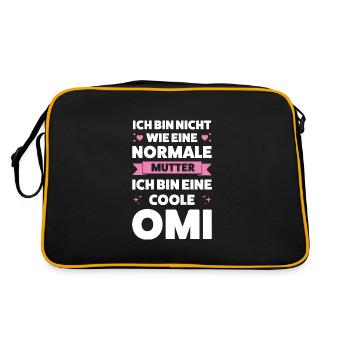 Oma Großmutter Großmütter Geschenk - Retro Tasche - Schwarz/Gold - Hinten
