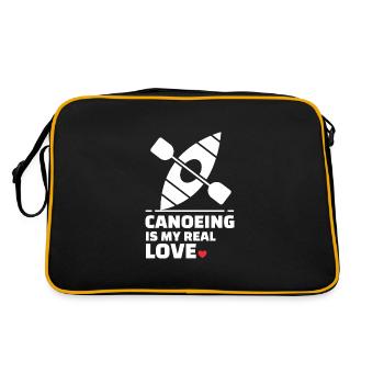 J’aime le canoë pour tous les canoës et - Sac Retro - noir/or - Dos