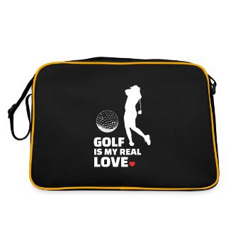 Ich Liebe Golf - Retro Tasche - Schwarz/Gold - Hinten