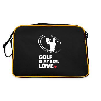 Ich Liebe Golf - Retro Tasche - Schwarz/Gold - Hinten