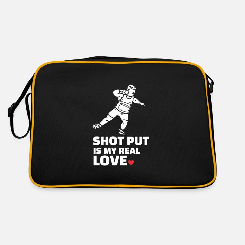 Ich liebe Kugelstoßen Retro Tasche