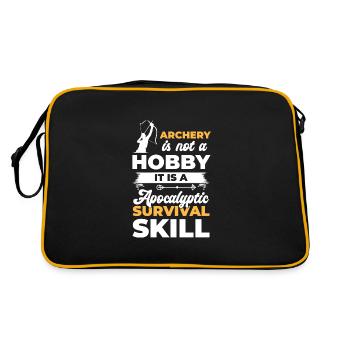 Bogenschütze Langbogen Hobby Treffer - Retro Tasche - Schwarz/Gold - Hinten