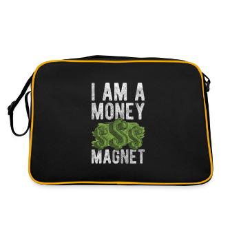 Reichtum Finanzen Glück Geschäft - Retro Tasche - Schwarz/Gold - Hinten