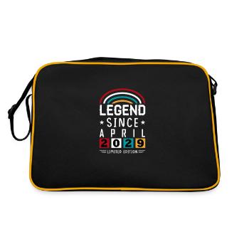 2029 Legend Since Geburtstag Geschenk April - Retro Tasche - Schwarz/Gold - Hinten