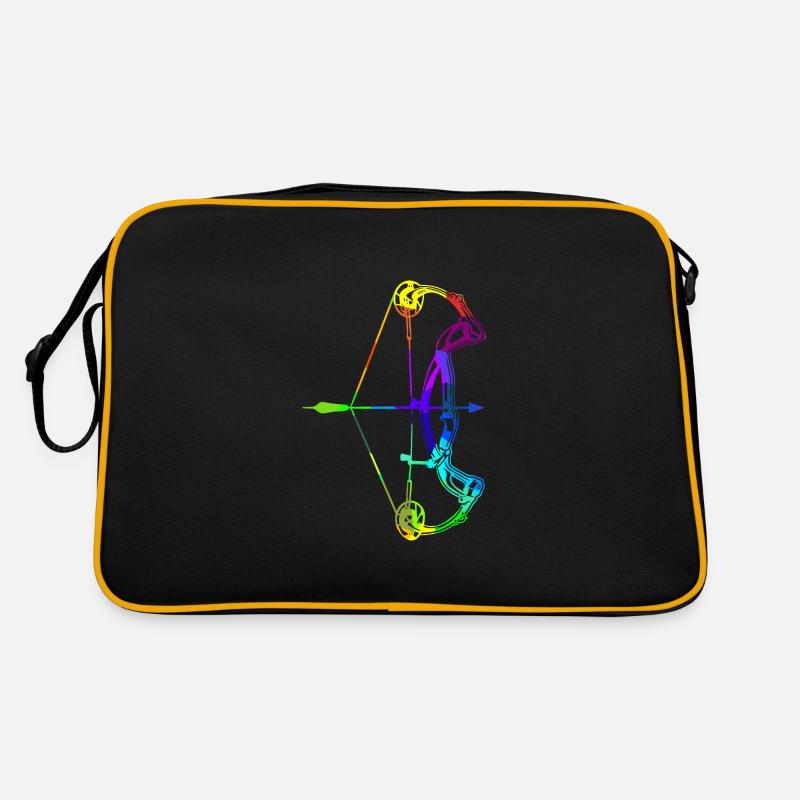 Bogenschießen Regenbogen Farben Polygon Sport Retro Tasche