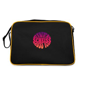 Einen Scheiss muss ich spruch Spruch einen scheiss - Retro Tasche - Schwarz/Gold - Hinten