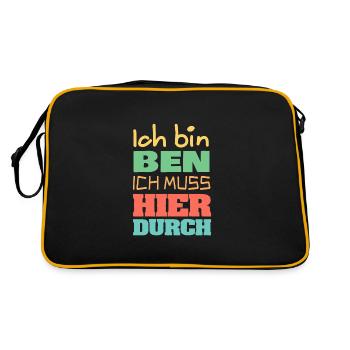 Ben - Retro Tasche - Schwarz/Gold - Hinten