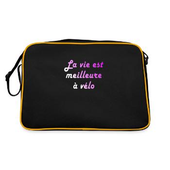 velo cycliste a vélo - Sac Retro - noir/or - Dos