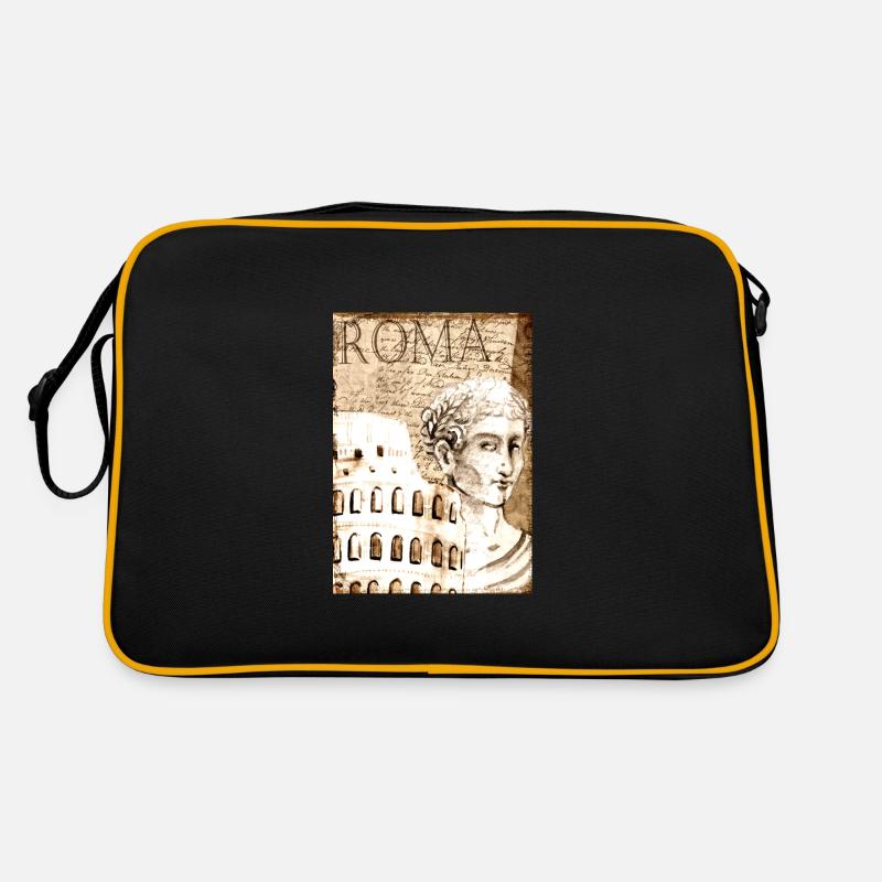 ITALIEN ROM - JULIUS - Retro Tasche - Schwarz/Gold