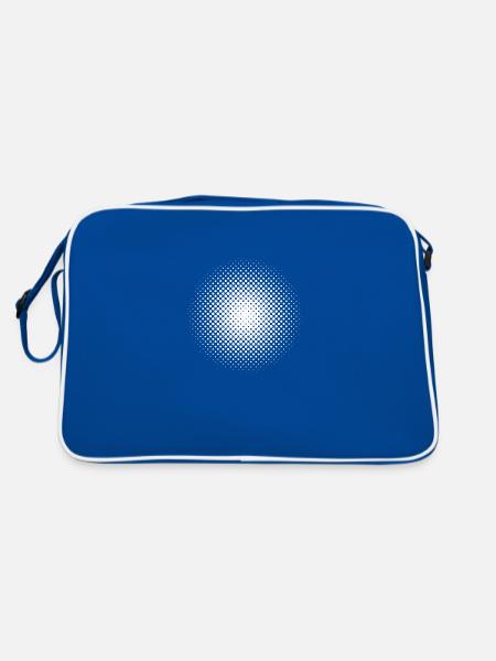 Optical illusion pattern circle geometry gift - Retro Bag - blue/white - Back