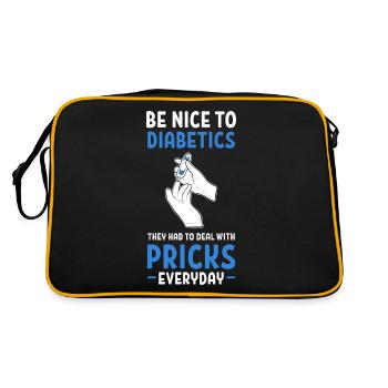 Diabetes Diabetiker Insulin - Retro Tasche - Schwarz/Gold - Hinten