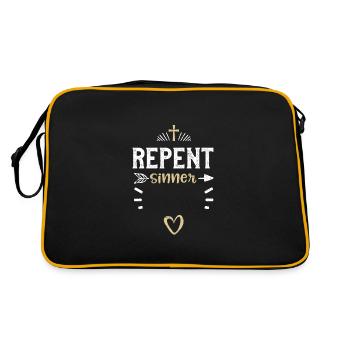 Repent Sinner - Jesus - Retro Bag - black/gold - Back