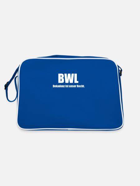 Dekadenz BWL - Retro Tasche - Blau/Weiß - Hinten