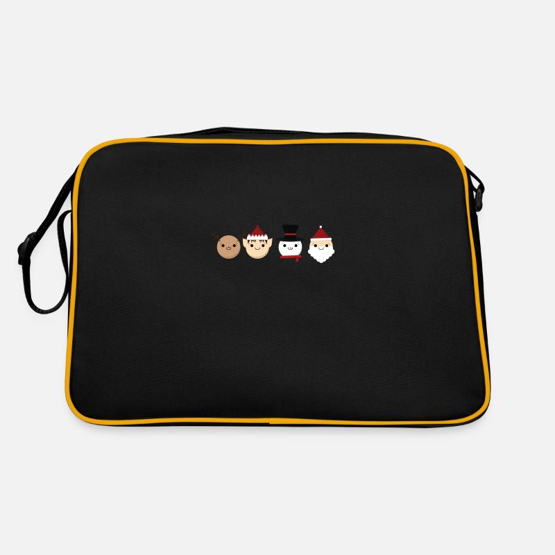 Weihnachts Quartett - Retro Tasche - Schwarz/Gold