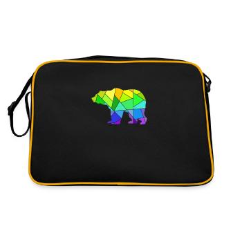 Bear Colorful Geometric Figures - Retro Bag - black/gold - Back