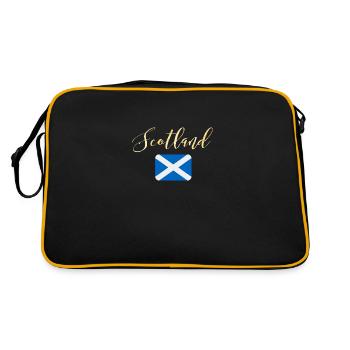 scotland flag highland - Retro Bag - black/gold - Back