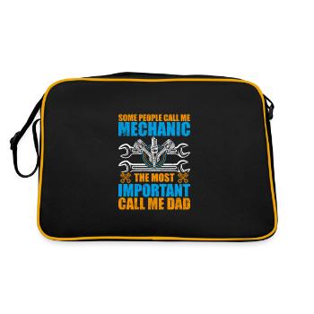 Manche Leute nennen mich Mechaniker - Retro Tasche - Schwarz/Gold - Hinten