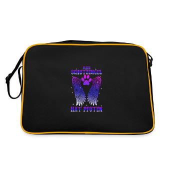 Mein Schutzengel hat Pfoten - Retro Tasche - Schwarz/Gold - Hinten