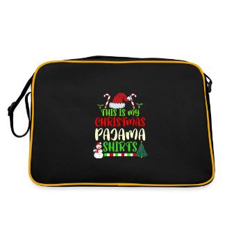 This is My Christmas Pajama Funny Christmas Shirt - Retro Tasche - Schwarz/Gold - Hinten