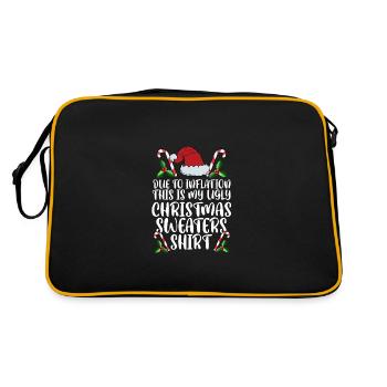 Due To Inflation Funny Christmas Sweater Xmas Men - Retro Bag - black/gold - Back