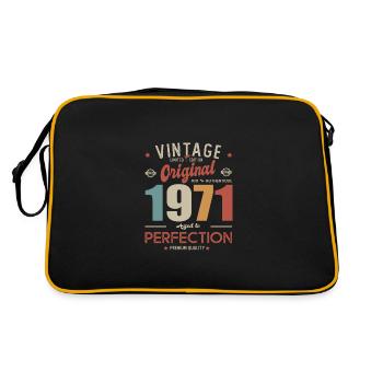 vintage original 1971 birthday gift 52 years - Retro Bag - black/gold - Back