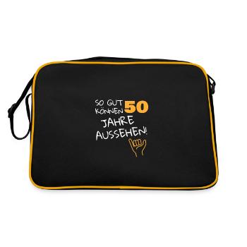 So gut können 50 Jahre aussehen! - Retro Tasche - Schwarz/Gold - Hinten