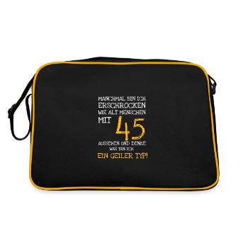 Manchmal bin ich erschrocken, wie gut ich mit 45 - Retro Tasche - Schwarz/Gold - Hinten