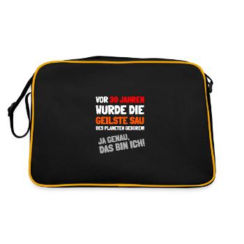 30 Jahre und genau das bin ich! - Retro Tasche - Schwarz/Gold - Hinten