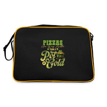 Les pizzas valent mieux qu’un pot de St Patrick en or - Sac Retro - noir/or - Dos