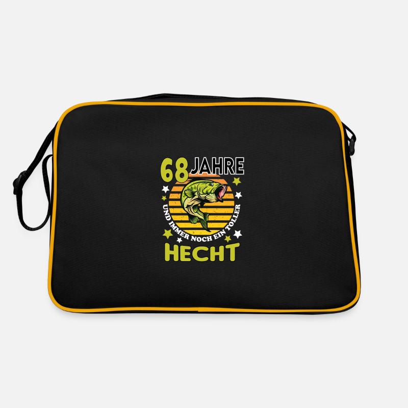Geburtstag Toller Hecht Alter Jahre 68 - Retro Tasche - Schwarz/Gold