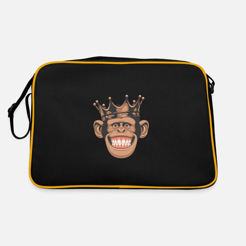 Affe mit Krone Retro Tasche