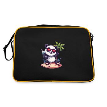 Panda Summer Beach Comic - Retro Bag - black/gold - Back