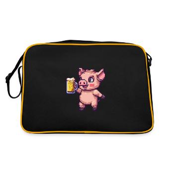 Pork Beer Pixel - Retro Bag - black/gold - Back