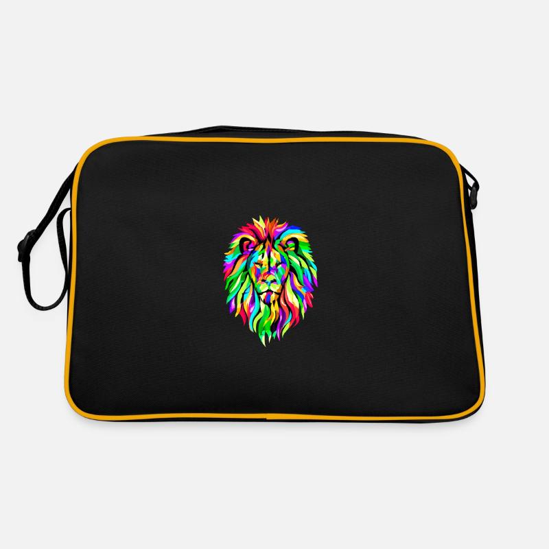 Regenbogen Löwe Retro Tasche