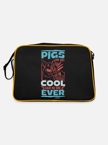 Pig Pig PigLet Sow Pigs Gift - Retro Bag - black/gold