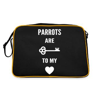 Papageien sind der Schlüssel zu meinem Herzen - Retro Tasche - Schwarz/Gold - Hinten