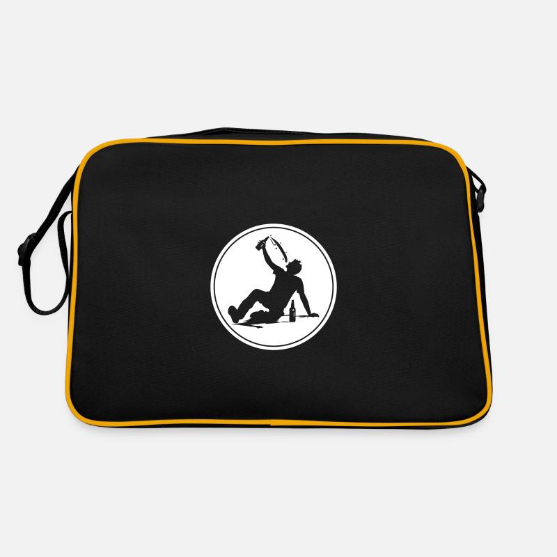 Drinking Beer Silhouette Retro Bag