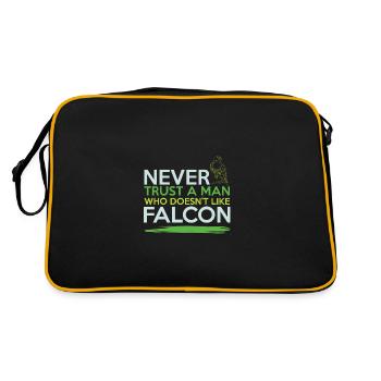 falknerei cooler spruch - Retro Tasche - Schwarz/Gold - Hinten