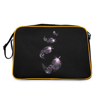 four soft pink feathers - Retro Bag - black/gold - Back