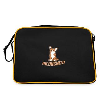 Corgi Dog Pun - Sac Retro - noir/or - Dos